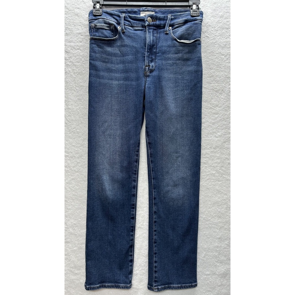 Good American Womens Size 6/28 Blue Denim Slim Straight Jeans (J13)